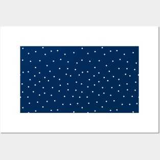 Small beige dots over blue Posters and Art